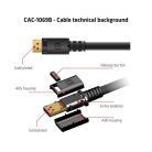 Club 3D Kábel - CAC-1069B (DisplayPort 1.4 HBR3, 8K@60Hz, 4m, 24AWG, fekete, VESA tanúsított, M/M)