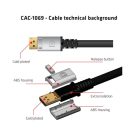 Club 3D Kábel - CAC-1069 (DisplayPort 1.4 HBR3 8K @60Hz, 32.4Gbps, 4m, 24AWG, DSC 1.2, VESA, M/M)