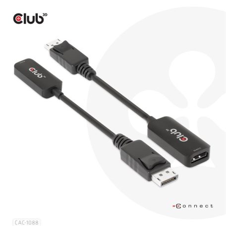 Club 3D Átalakító - CAC-1088 (DisplayPort 1.4 to HDMI 4K120Hz/8K60Hz HDR Aktív, M/F)