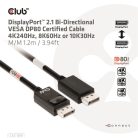 Club 3D Kábel - CAC-1091 (DisplayPort 2.1,  DP80, 4K240Hz, 1.2m, Bidirectional, M/M)