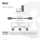 Club 3D Kábel - CAC-1091 (DisplayPort 2.1,  DP80, 4K240Hz, 1.2m, Bidirectional, M/M)