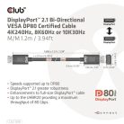 Club 3D Kábel - CAC-1091 (DisplayPort 2.1,  DP80, 4K240Hz, 1.2m, Bidirectional, M/M)