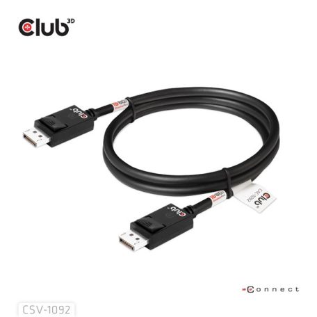 Club 3D Kábel - CAC-1092 (DisplayPort 2.1, DP80, 8K240Hz, 1.6m, Bi-Directional, M/M)