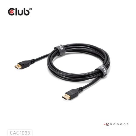 Club 3D Kábel - CAC-1093 (DisplayPort 2.1, 8K120Hz, 3m, DP54, VESA tanúsítvány, M/M)