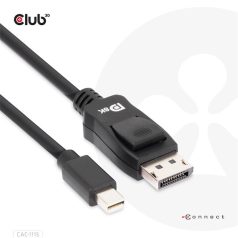   Club 3D Kábel - CAC-1115 (Mini DisplayPort to DisplayPort 1.4 HBR3, 8K60Hz/4K120Hz, 2m, kétirányú)