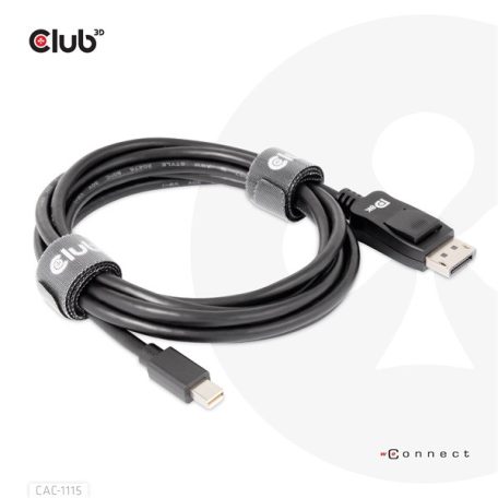 Club 3D Kábel - CAC-1115 (Mini DisplayPort to DisplayPort 1.4 HBR3, 8K60Hz/4K120Hz, 2m, kétirányú)
