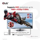 Club 3D Kábel - CAC-1115 (Mini DisplayPort to DisplayPort 1.4 HBR3, 8K60Hz/4K120Hz, 2m, kétirányú)