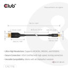 Club 3D Kábel - CAC-1116 (Mini DisplayPort to DisplayPort, DP80, Bidirektional, VESA, 4K240Hz, 8K60Hz, 10K60Hz, 1m)