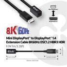 Club 3D Kábel - CAC-1120 (Mini DisplayPort 1.4 to DisplayPort, 8K60Hz, DSC1.2, HBR3, HDR, 1m, F/M, Kétirányú)