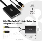 Club 3D Átalakító - CAC-1130 (Mini DisplayPort to Dual Link DVI-I Active, 4K30Hz)