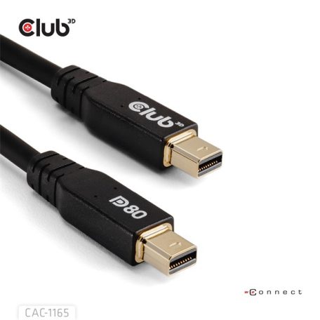 Club 3D Kábel - CAC-1165 (Mini DisplayPort  M/M, DP80, 80Gbps, 1m, 4K240Hz/8K60Hz/10K60Hz)