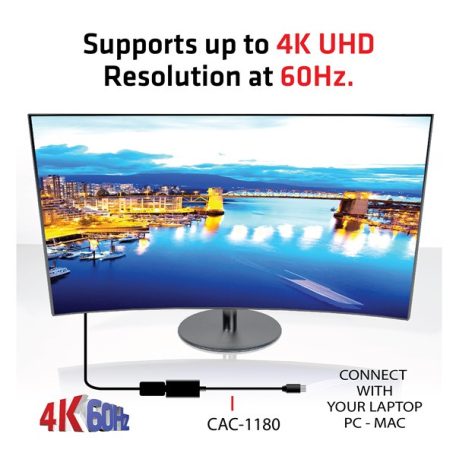 Club 3D Átalakító - CAC-1180 (Mini DisplayPort 1.4 to HDMI 2.0, 4K60Hz, HDR, 3D, 16bpc)