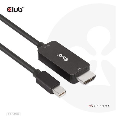 Club 3D Átalakító - CAC-1187 (Mini DisplayPort 1.4 to HDMI 4K120Hz / 8K60Hz HDR10+, 1.8m)