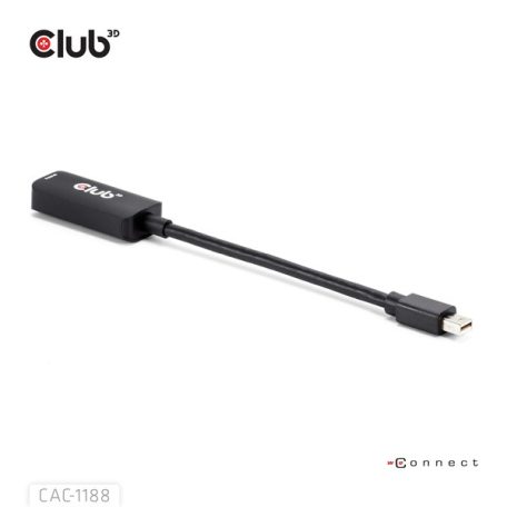 Club 3D Átalakító - CAC-1188 (Mini DisplayPort 1.4 to HDMI 8K60Hz, aktív, HDCP 2.2, 9cm)