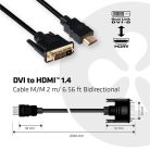 Club 3D Kábel - CAC-1210 (DVI-D to HDMI 1.4, 2m, M/M, Bidirectional, UHD 4K30Hz)