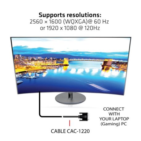 Club 3D Kábel - CAC-1220 (DVI-D Dual Link kábel, Bidirectional M/M, 10m, 28AWG)