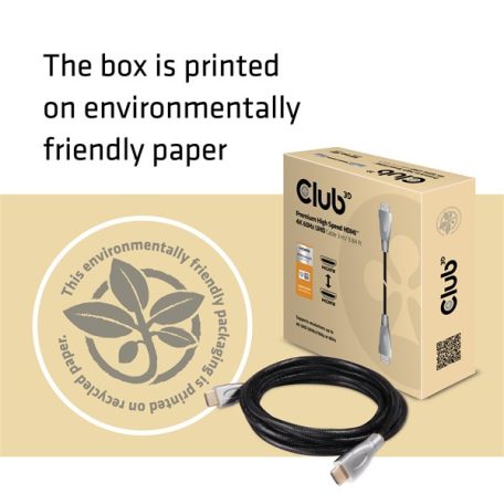 Club 3D Kábel - CAC-1310 (HDMI 2.0 Premium High Speed, 4K60Hz, 3m, UHD, ethernet, HDR, 18Gbps, Full HD 3D, M/M)
