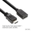 Club 3D Kábel - CAC-1325 (HDMI 2.0 High Speed 4K60Hz, M/F, 5m, 26AWG)