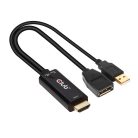 Club 3D Átalakító - CAC-1331 (HDMI 2.0 to DisplayPort 1.2 4K60Hz HDR M/F, USB-A táp, 25cm)