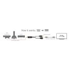 Club 3D Átalakító - CAC-1331 (HDMI 2.0 to DisplayPort 1.2 4K60Hz HDR M/F, USB-A táp, 25cm)
