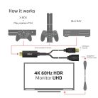 Club 3D Átalakító - CAC-1331 (HDMI 2.0 to DisplayPort 1.2 4K60Hz HDR M/F, USB-A táp, 25cm)