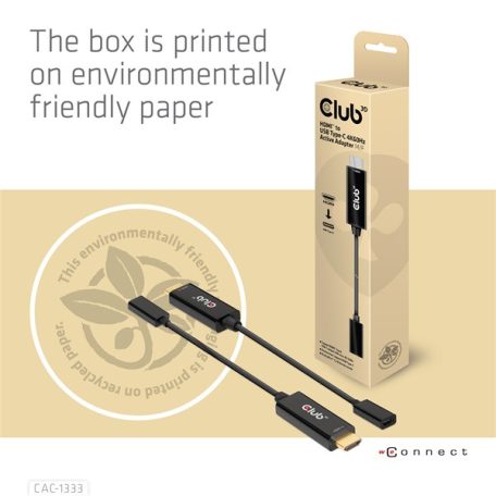 Club 3D Átalakító - CAC-1333 (HDMI to USB-C aktív, 4K60Hz, M/F)