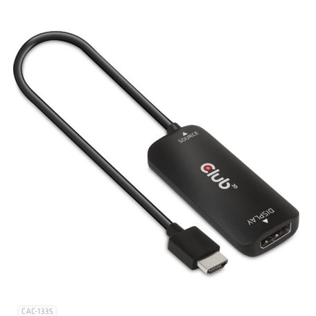 Club 3D Átalakító - CAC-1335 (HDMI+Micro USB to DisplayPort, 4K120Hz/8K30Hz, M/F, aktív)