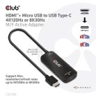 Club 3D Átalakító - CAC-1336 (HDMI+Micro USB to USB-C, 4K120Hz/8K30Hz)