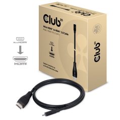   Club 3D Kábel - CAC-1351 (Micro HDMI to HDMI 2.0, 4K60Hz, 1m, Bi-Directional)