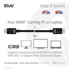 Club 3D Kábel - CAC-1370 (HDMI 2.1 Ultra High-Speed, 48Gbps, 4K120Hz, 8K60Hz, 1.5m, HDMI M/M, alacsony EMI, VRR, QMS)