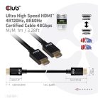 Club 3D Kábel - CAC-1371 (HDMI 2.1 Ultra High Speed, 4K120Hz, 8K60Hz, 48Gbps, M/M, 1m)
