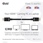 Club 3D Kábel - CAC-1371 (HDMI 2.1 Ultra High Speed, 4K120Hz, 8K60Hz, 48Gbps, M/M, 1m)