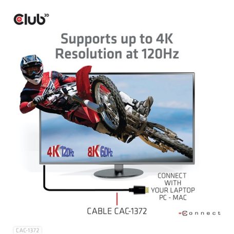 Club 3D Kábel - CAC-1372 (HDMI 2.1, 4K120Hz, 8K60Hz, 48Gbps, 2m, M/M)
