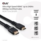 Club 3D Kábel - CAC-1378 (HDMI 2.1 Ultra High Speed, 240Hz, 48Gbps, M/M, 7.5m)
