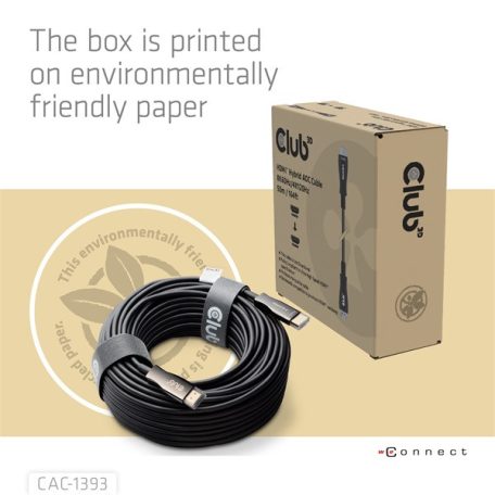 Club 3D Kábel - CAC-1393 (HDMI 2.1 Ultra High Speed, Hybrid AOC, 4K120Hz, 8K60Hz, 48Gbps, M/M, 50m)