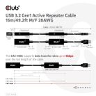 Club 3D kábel - CAC-1406 (3.2 USB-A, Active Repeater, 5Gbps, 15m)