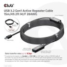 Club 3D kábel - CAC-1406 (3.2 USB-A, Active Repeater, 5Gbps, 15m)