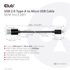 Club 3D kábel - CAC-1408 (2.0 USB-A, Micro USB, 5Gbps, 1m)