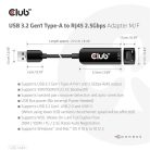 Club 3D Átalakító - CAC-1420 (3.2 USB-A to RJ45, 2.5Gb, M/F)