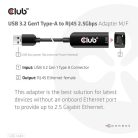 Club 3D Átalakító - CAC-1420 (3.2 USB-A to RJ45, 2.5Gb, M/F)
