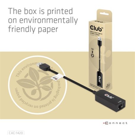 Club 3D Átalakító - CAC-1420 (3.2 USB-A to RJ45, 2.5Gb, M/F)
