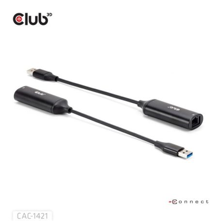 Club 3D Átalakító - CAC-1421 (USB-A to RJ45, 5 GBps, M/F)