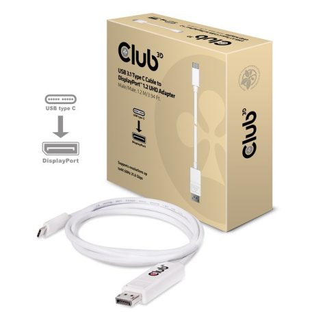 Club 3D Kábel - CAC-1517 (3.1 USB-C Gen 1 to DisplayPort 1.2, 1,2m, UHD 4K60Hz)