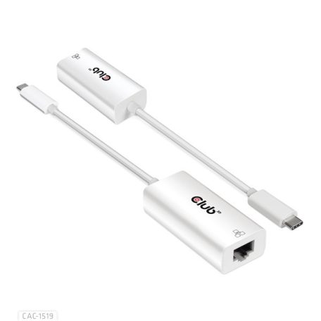 Club 3D Átalakító - CAC-1519 (3.2 USB-C Gen 1 to RJ45 1GB Ethernet, aktív)