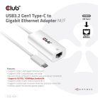 Club 3D Átalakító - CAC-1519 (3.2 USB-C Gen 1 to RJ45 1GB Ethernet, aktív)