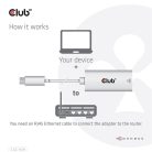 Club 3D Átalakító - CAC-1519 (3.2 USB-C Gen 1 to RJ45 1GB Ethernet, aktív)