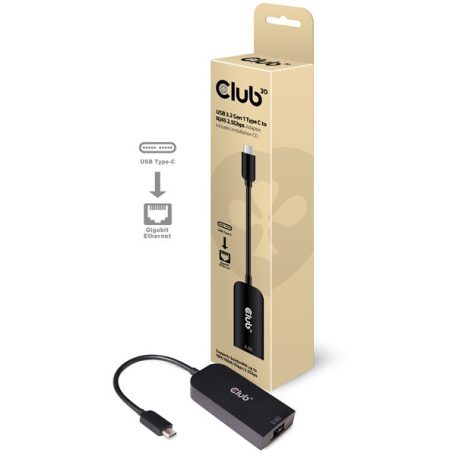 Club 3D Átalakító - CAC-1520 (3.2 USB-C Gen 1 to RJ45, 2,5GB Ethernet)