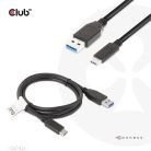 Club 3D Kábel - CAC-1523 (3.1 USB-C Gen 2 to 3.1 USB-A Gen 2, 10Gbps, 60W PD2.0, Bidirectional, 4K60Hz, M/M, 1m)