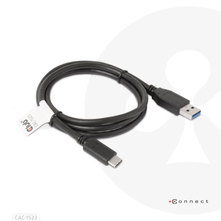 Club 3D Kábel - CAC-1523 (3.1 USB-C Gen 2 to 3.1 USB-A Gen 2, 10Gbps, 60W PD2.0, Bidirectional, 4K60Hz, M/M, 1m)