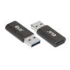 Club 3D Átalakító - CAC-1525 (3.2 USB-A Gen 1 to 3.2 USB-C Gen 1, Bidirectional)